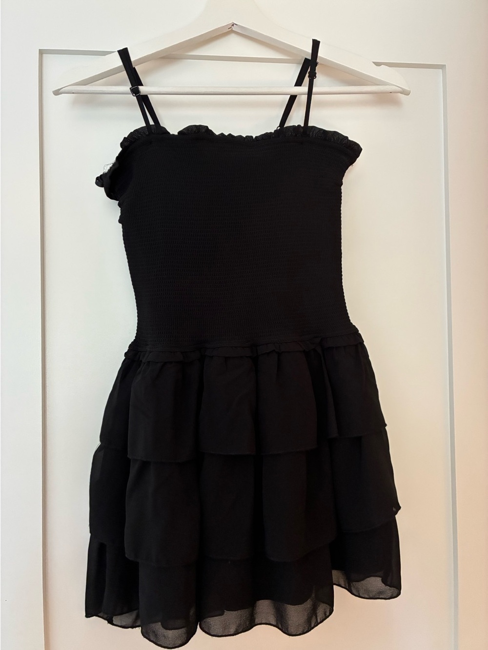 Forever 21 Black Tiered Spaghetti Strap Girls Dress